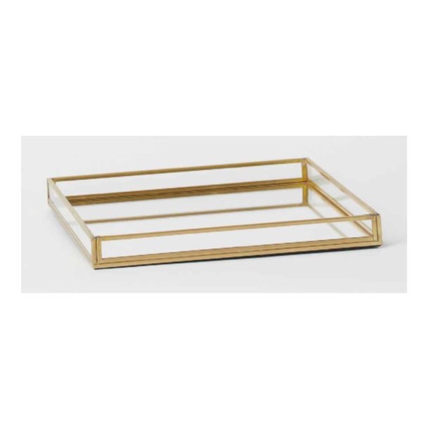 Corinne Mirror Tray With Brass